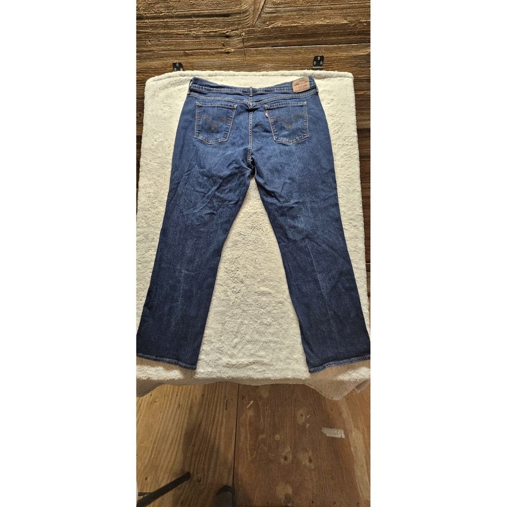 Levi's Size 18 Straight Jeans Medium Wash Blue Denim Solid Logo 5-Pocket Women's - Picture 8 of 11